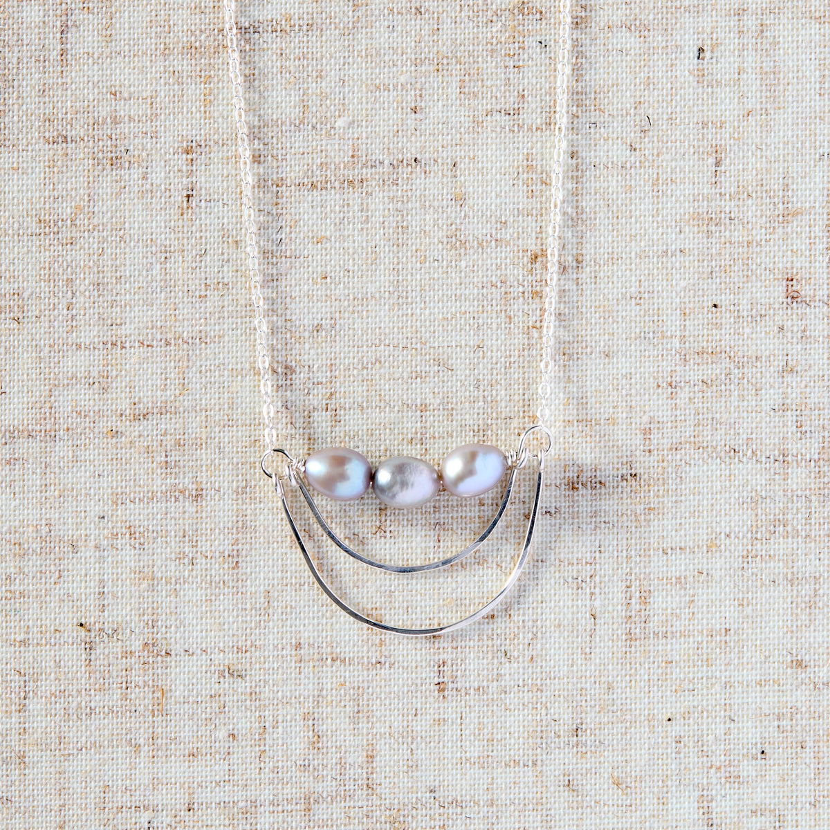 Triple Gray Pearl Necklace