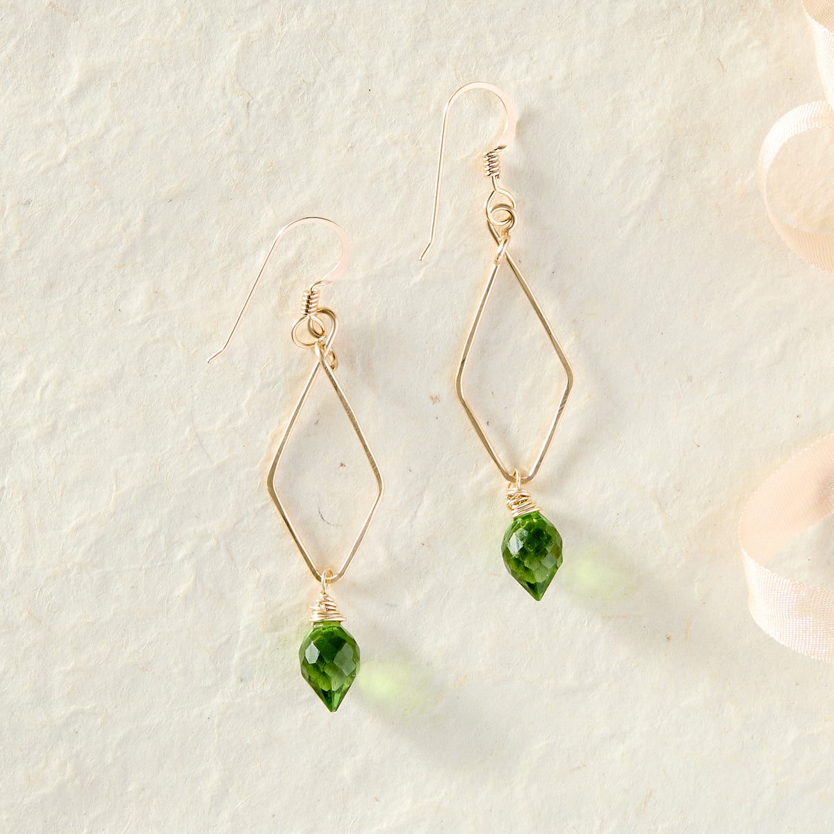 Green Quartz Dew Drop Earrings