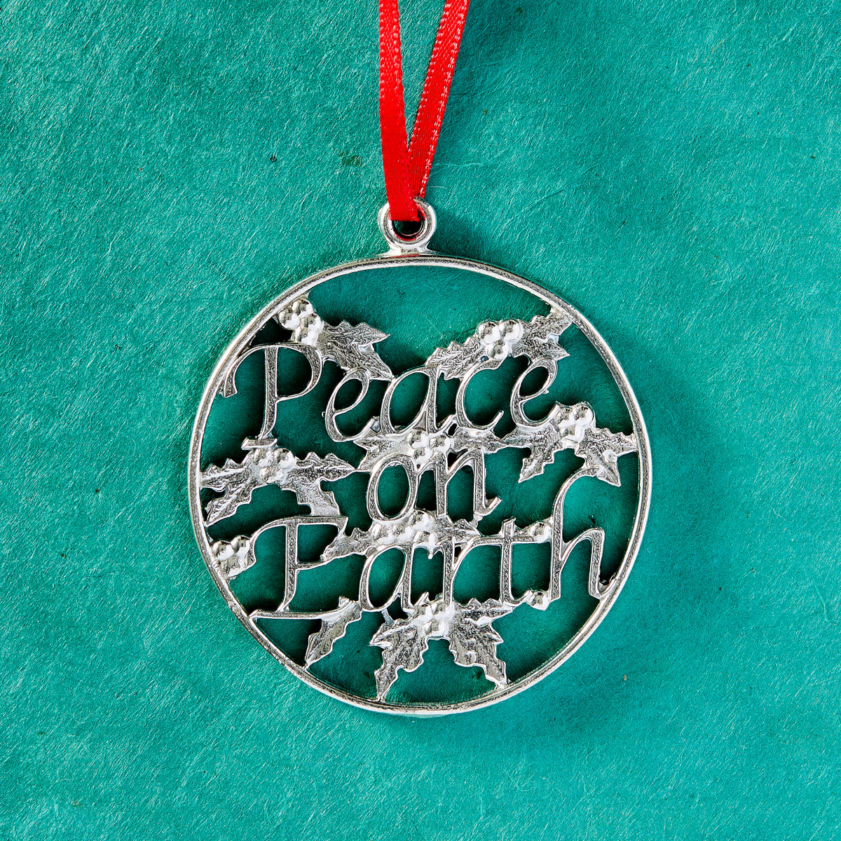 Pewter Peace on Earth Ornament