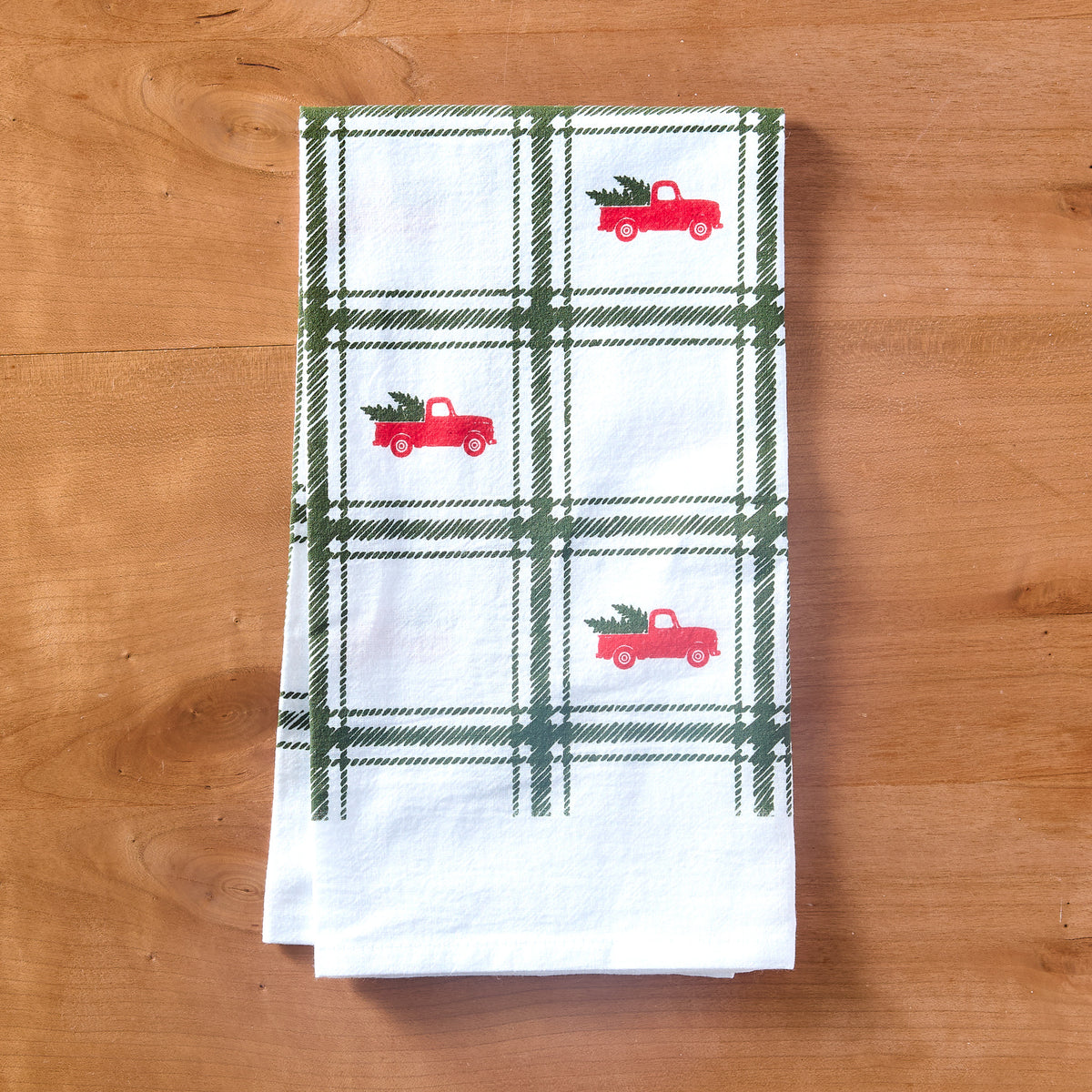 Holiday Tree Farm Truck Kitchen Towel