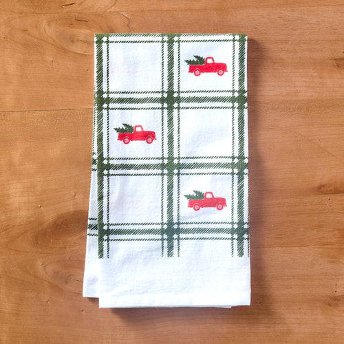 Holiday Tree Farm Truck Kitchen Towel