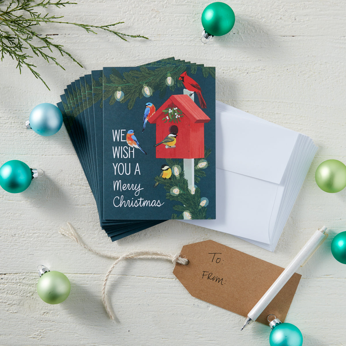 Birdhouse Christmas Greeting Card Set