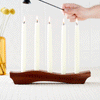 Petite Wooden Taper Candle Centerpiece