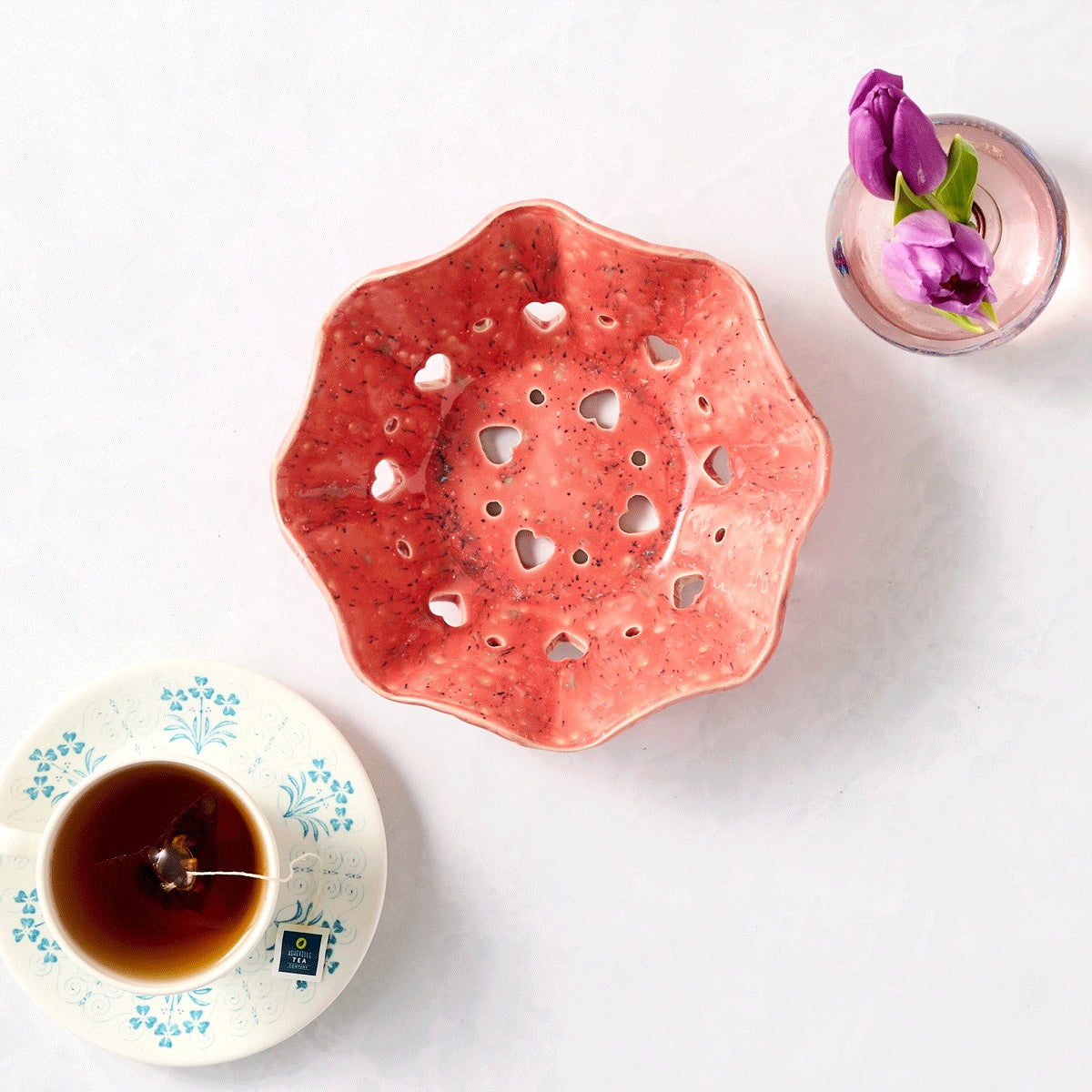 Pottery Heart Berry Bowl