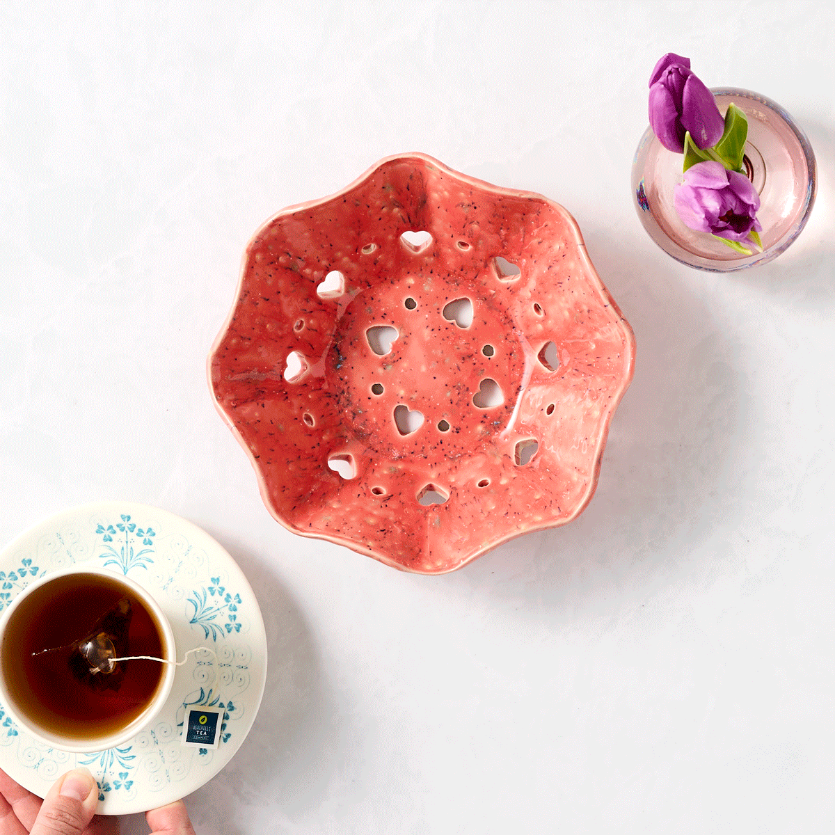 Pottery Heart Berry Bowl