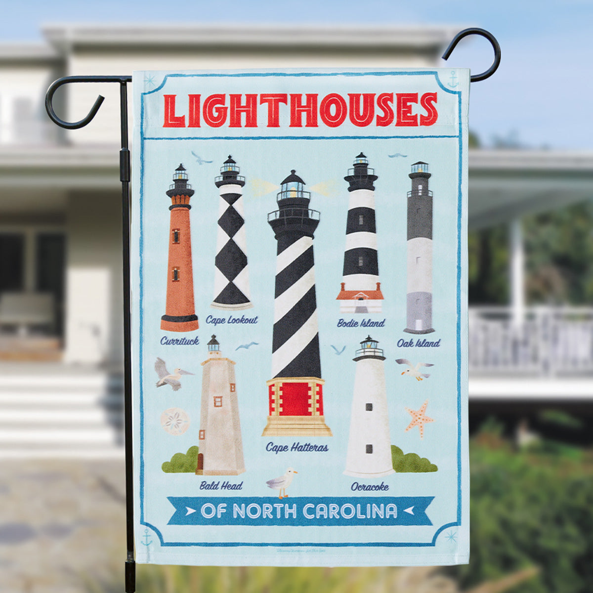 Lighthouses of North Carolina Garden Flag