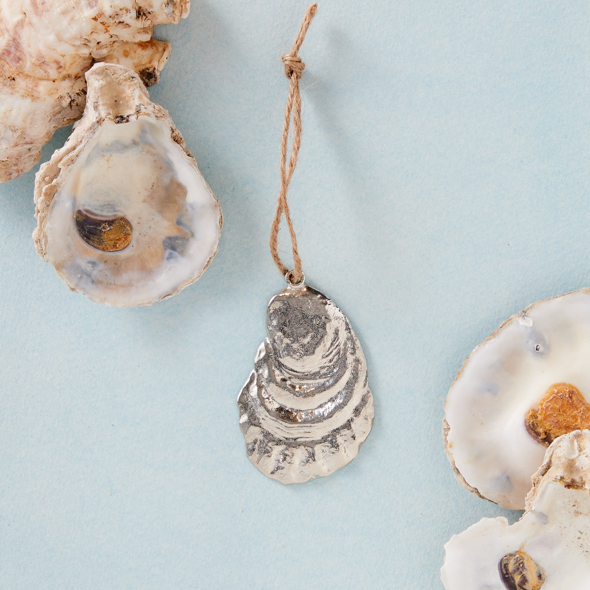 Pewter Oyster Shell Ornament