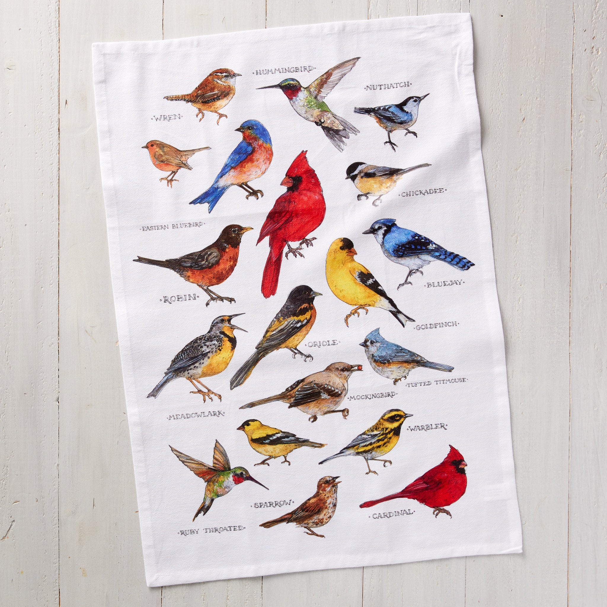 Field Guide Birds Kitchen Towel
