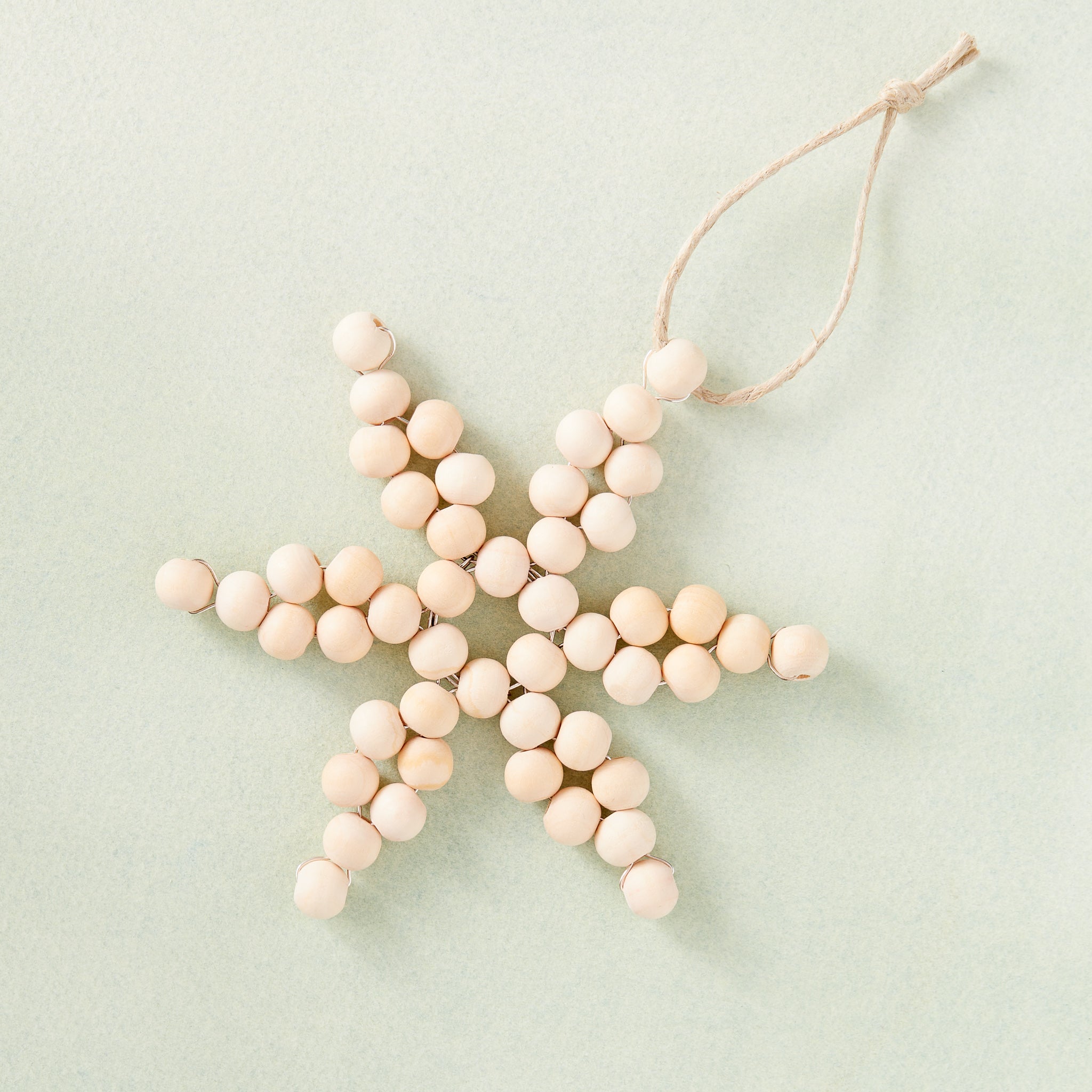 Wooden Beaded Snowflake Ornament