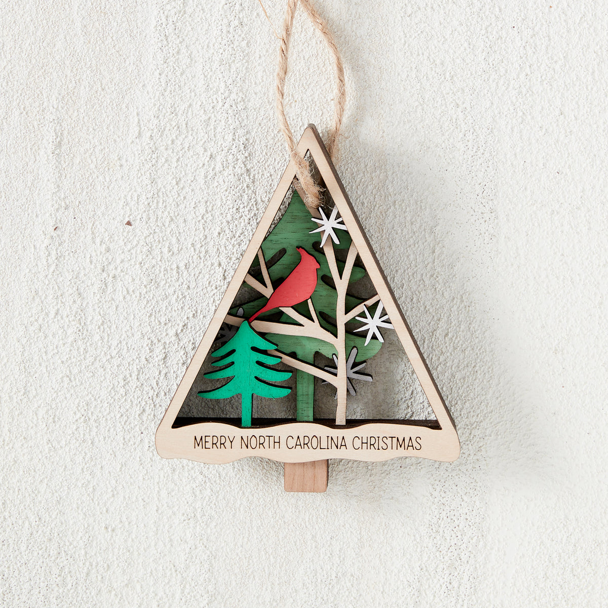 "Merry North Carolina Christmas" Woods Ornament