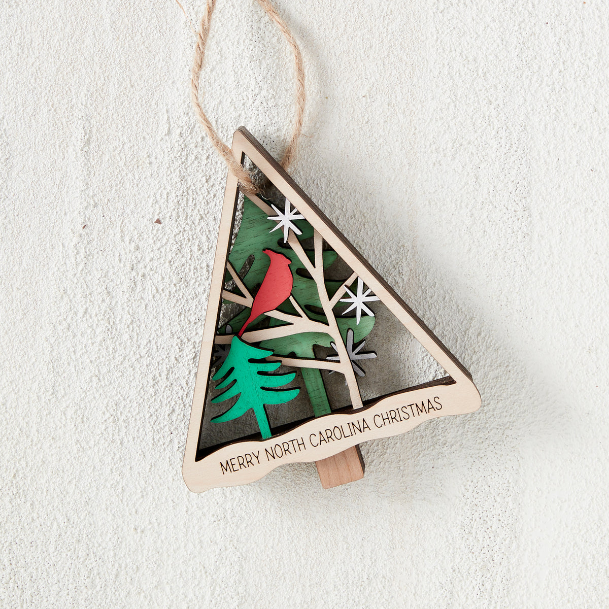 "Merry North Carolina Christmas" Woods Ornament