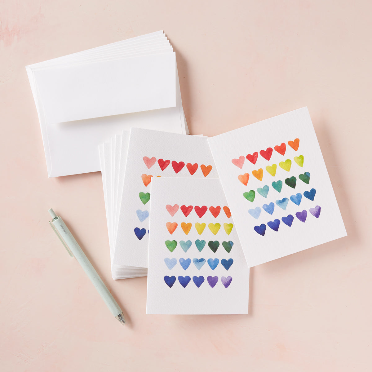 Rainbow Heart Greeting Card Set