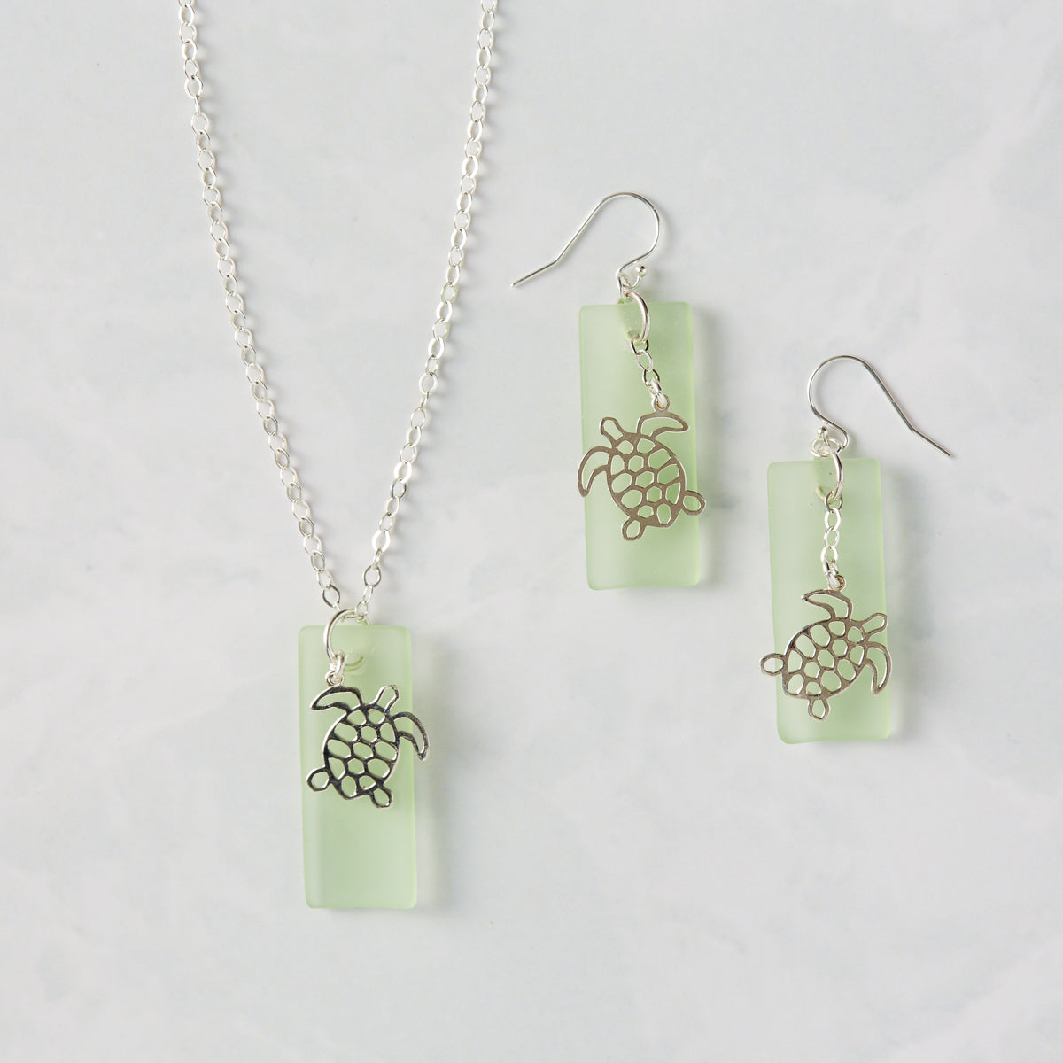 Sea Turtle Sea Glass Earrings