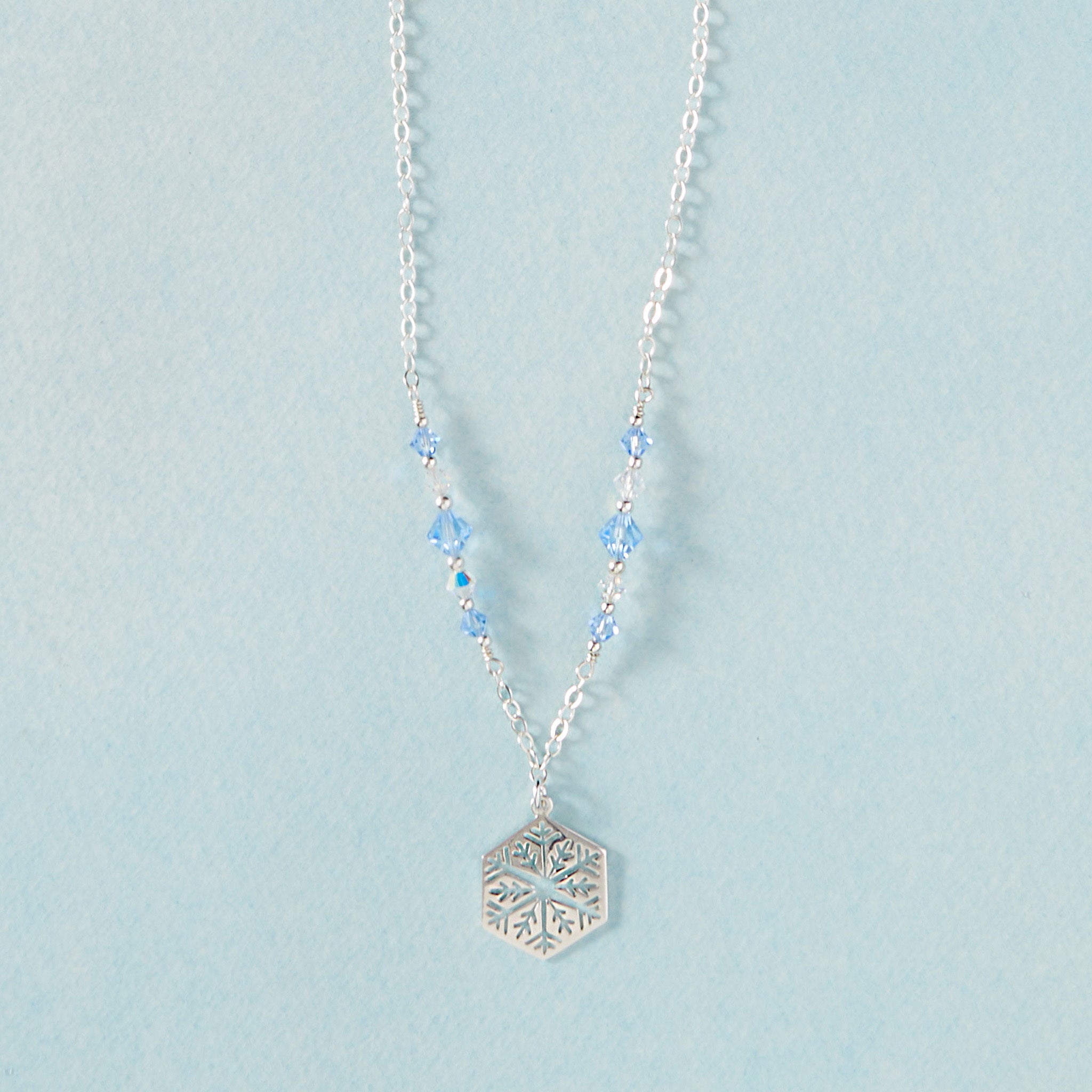 JEWELEXCESS Accent White Diamonds Snowflake Pendant Necklace in Sterli –  Jewelexcess