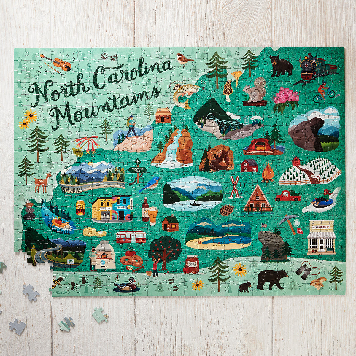 North Carolina Mountains Icons Jigsaw Puzzle