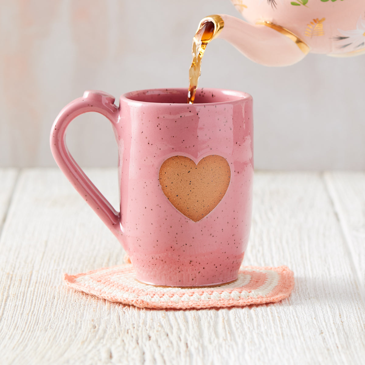 Heart Pottery Mugs